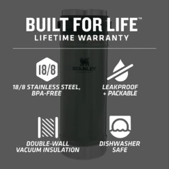 Stanley 16oz Classic Travel Press Hammertone Green -Summit Outfitters 022 2