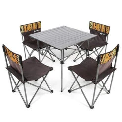 Hewolf 5pcs Set Camping Foldable Table And Chairs -Summit Outfitters 1 103