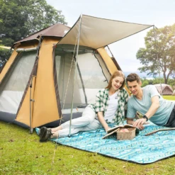 Hewolf Auto 3-4 Person Tent - Camel -Summit Outfitters 10