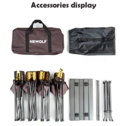 Hewolf 5pcs Set Camping Foldable Table And Chairs -Summit Outfitters 1746 10 1