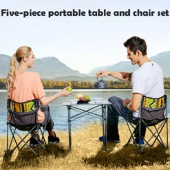 Hewolf 5pcs Set Camping Foldable Table And Chairs -Summit Outfitters 1746 3 1