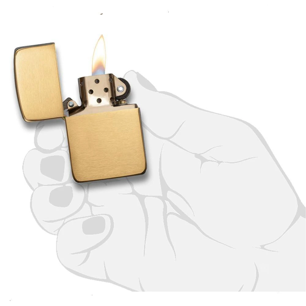 Zippo Replica Brushed Brass Refillable Windproof Lighter - 1941B 5 Zippo Replica Brushed Brass Refillable Windproof Lighter - 1941B - Image 5