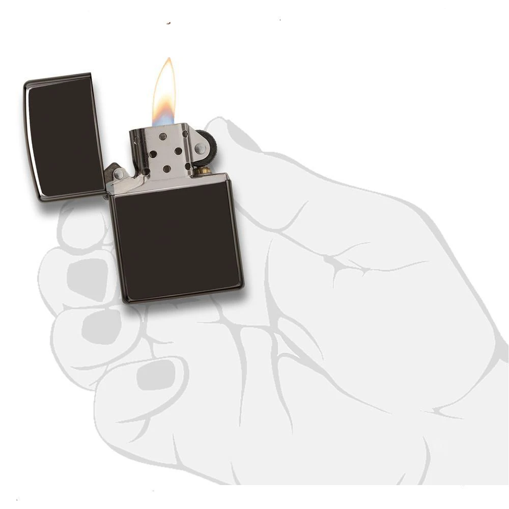 Zippo Ebony Refillable Windproof Lighter - 24756 5 Zippo Ebony Refillable Windproof Lighter - 24756 - Image 5