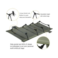 OneTigris Outdoor Foldable Camp Bed - Ranger Green -Summit Outfitters 3 97093e6b 1c9b 4cf7 8df9 fa2ecadc0c4d