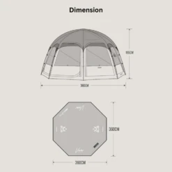 KZM Viva Dome Shelter Plus - Sand -Summit Outfitters 8 cb271a39 b869 44c2 a074 ae68af7dab32