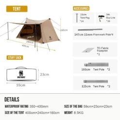 OneTigris Solo Homestead Camping Tent (TC Version) -Summit Outfitters CE BHS06 TC A 03