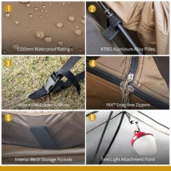 OneTigris Cosmitto Backpacking Tent -Summit Outfitters CE HZP01 CB 05