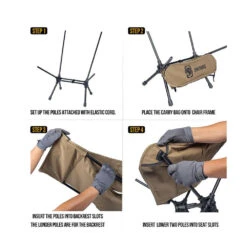 OneTigris Portable Camping Chair Large - Coyote Brown -Summit Outfitters CE ZDY03 CB 04