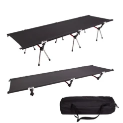 Camp Leader High Collapsible Camp Bed - Black -Summit Outfitters CL45 BL 04