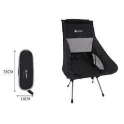 Hewolf Space Medium Aluminum Alloy Foldable Chair -Summit Outfitters HW J2049 BLK 3