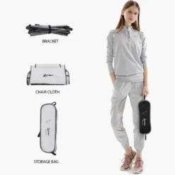 Hewolf Space Medium Aluminum Alloy Foldable Chair -Summit Outfitters HW J2049 BLK 7