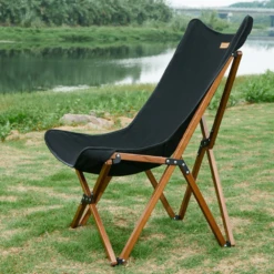 Hewolf Foldable Wooden Chair - Large -Summit Outfitters HW J2058BIG BLK 03