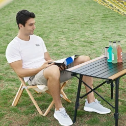 Hewolf Foldable Wooden Chair - Small -Summit Outfitters HW J2058S KHA 02