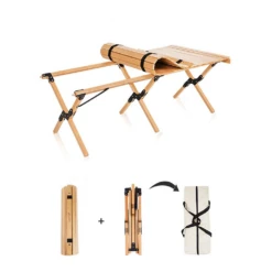 Hewolf Foldable Large Wooden Egg Roll Table -Summit Outfitters HW J2097 06