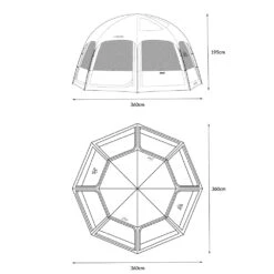 KZM Viva Dome Shelter Plus -Summit Outfitters K221T3T10 dimension