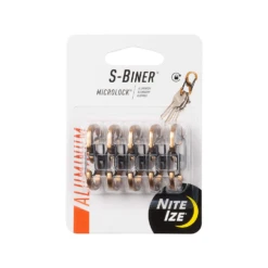Nite Ize S-Biner® MicroLock® Aluminum - 5 Pack Coyote -Summit Outfitters LSBMA 29BG 5R7 5