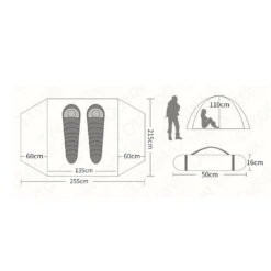 Hewolf 2 Person Camping Tent -Summit Outfitters MON 1589 TAN 5