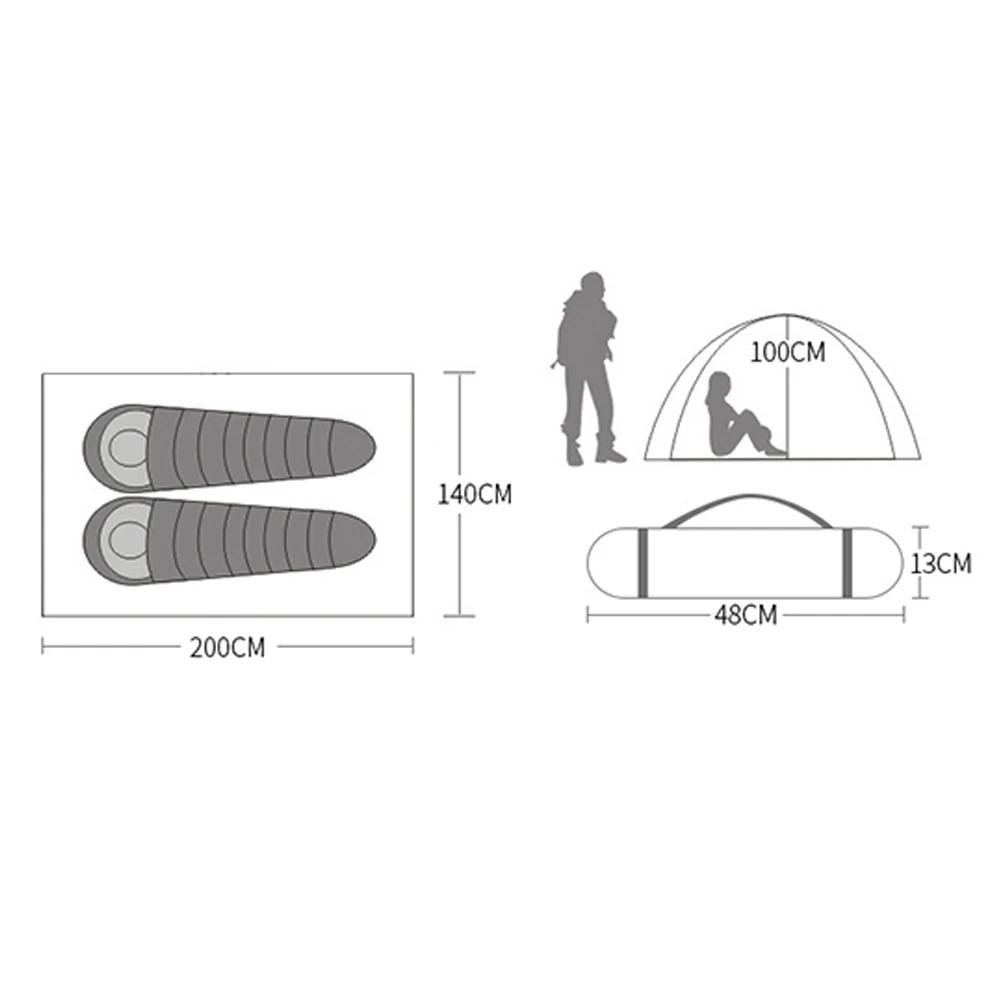 Hewolf 2 Person Double Layer Aluminum Pole Tent 4 Hewolf 2 Person Double Layer Aluminum Pole Tent - Image 4