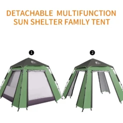 Hewolf Auto 3-4 Person Tent - Green -Summit Outfitters MON 1654 GRN 11