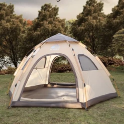 Hewolf 3-5 Person Automatic System Large Outdoor Camping Tent -Summit Outfitters MON 1789 TAN 2
