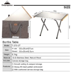 Campingmoon Bonfire Foldable Table -Summit Outfitters T 370 2T 5
