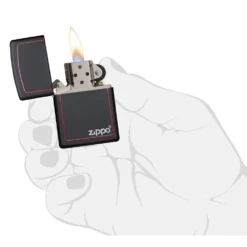 Zippo 218ZB Classic Black And Red Zippo - Refillable Windproof Lighter -Summit Outfitters zippo 218zb 3