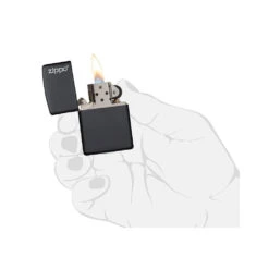 Zippo 218ZL Black Matte With Zippo Logo - Refillable Windproof Lighter -Summit Outfitters zippo 218zl 5