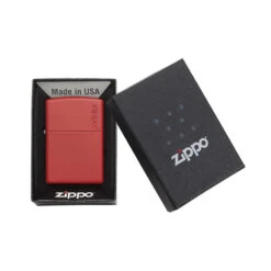 Zippo 233ZL Red Matte With Zippo Logo - Refillable Windproof Lighter -Summit Outfitters zippo 233zl 4