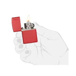 Zippo 233ZL Red Matte With Zippo Logo - Refillable Windproof Lighter -Summit Outfitters zippo 233zl 5