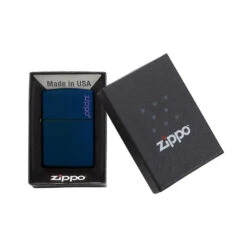 Zippo 239ZL Navy Matte With Zippo Logo - Refillable Windproof Lighter -Summit Outfitters zippo 239ZL 4