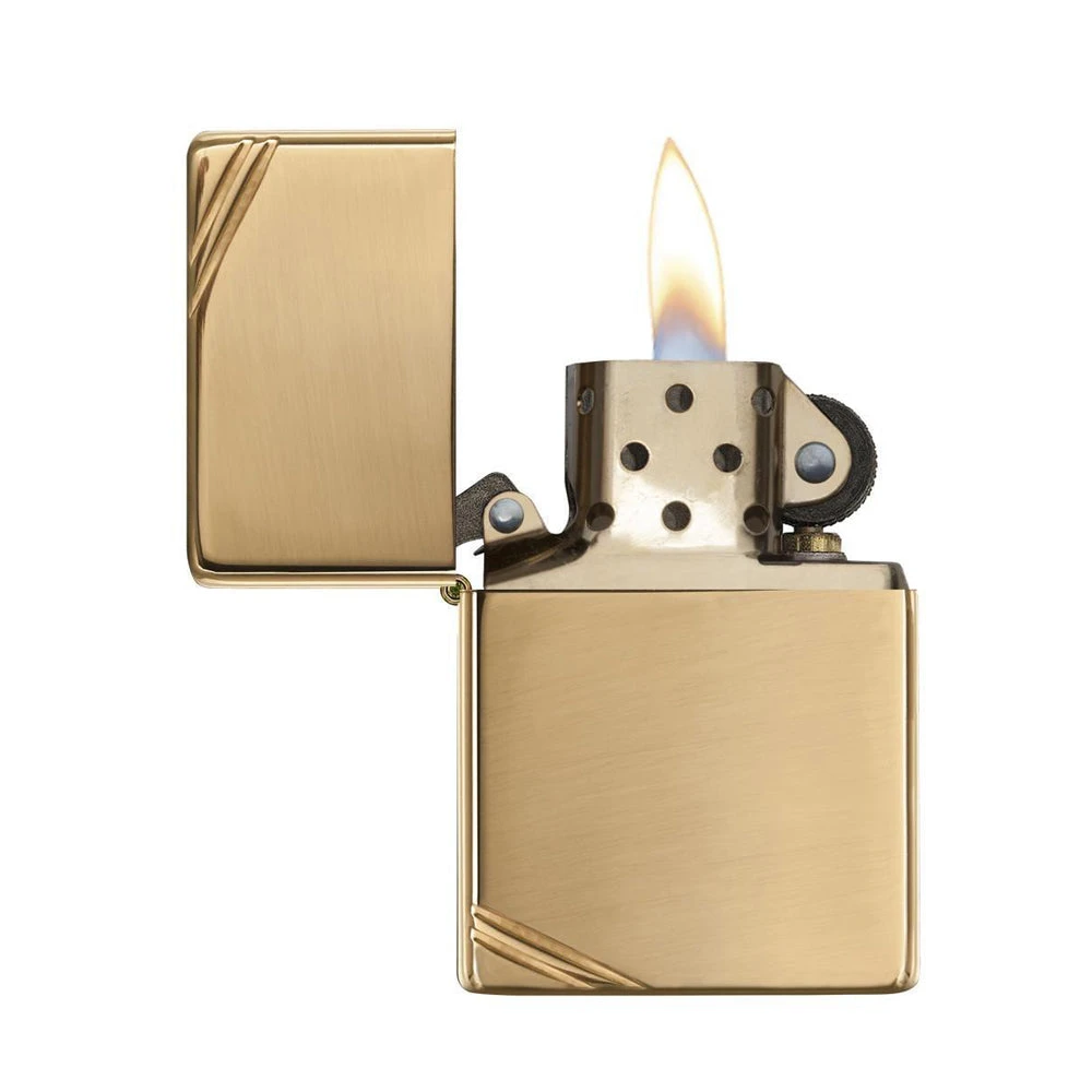 Zippo 270 High Polish Brass Vintage With Slashes - Refillable Windproof Lighter 2 Zippo 270 High Polish Brass Vintage With Slashes - Refillable Windproof Lighter - Image 2
