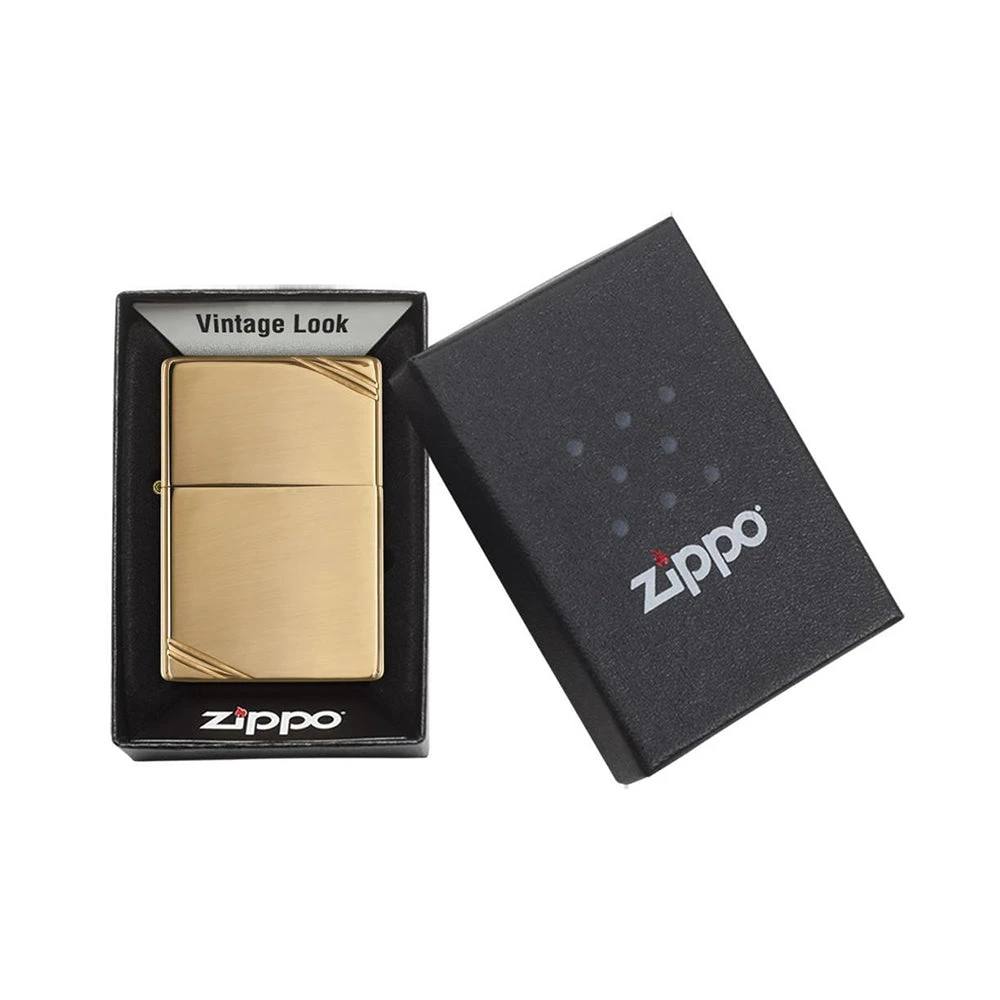 Zippo 270 High Polish Brass Vintage With Slashes - Refillable Windproof Lighter 4 Zippo 270 High Polish Brass Vintage With Slashes - Refillable Windproof Lighter - Image 4